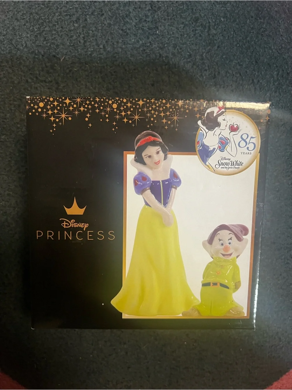 Disney Snow White & Dopey Ceramic Salt and Pepper Shakers 85 Years Edition